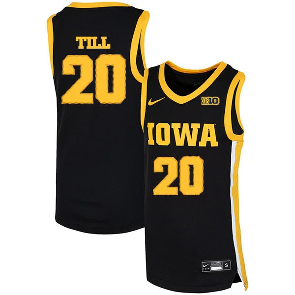 Basketball Jersey for Personalized Fan Support Gear-Iowa Hawkeyes 20 Riley Till Black Basketball College Basketball Jersey