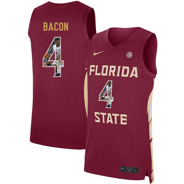 Basketball Jersey for School Basketball Uniforms-Florida State Seminoles 4 Dwayne Bacon Red Basketball College Fashion Basketball Jersey