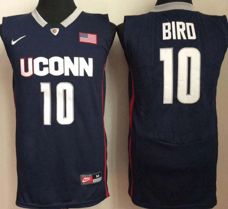 Basketball Jersey for High-School Basketball Players-UConn Huskies 10 Sue Bird Navy College Basketball Basketball Jersey