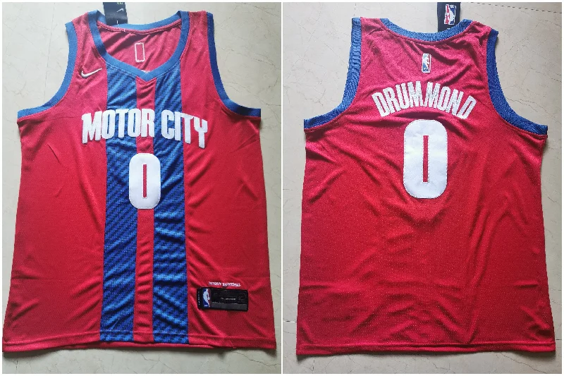 Basketball Jersey for Comfortable and Supportive Fit-Pistons 0 Andre Drummond Red 2019-20 City Edition Swingman Basketball Jersey