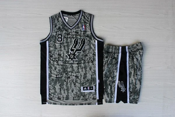 Basketball Jersey for Comfortable and Stretchable Material-Spurs 8 Millers Camo New Revolution 30 Basketball Jerseys(With Shorts)