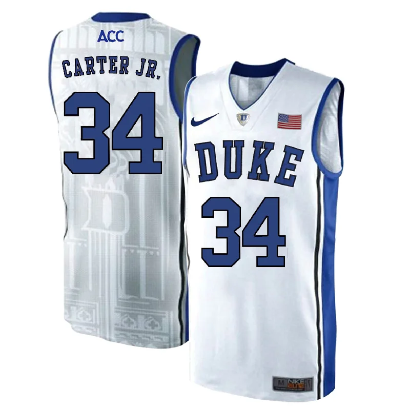 Basketball Jersey for Professional and College Teams-Duke Blue Devils 34 Wendell Carter Jr. White Elite College Basketball Basketball Jersey