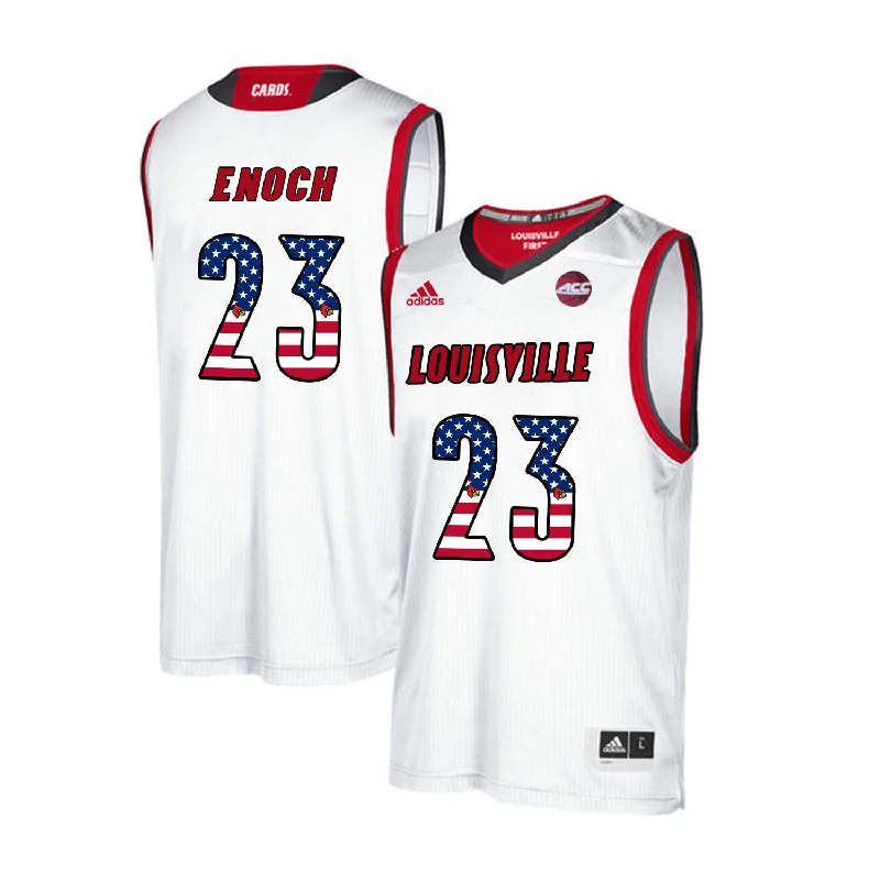 Basketball Jersey for High-Quality Design-Louisville Cardinals 23 Steven Enoch White USA Flag College Basketball Basketball Jersey