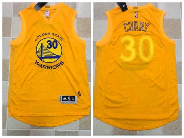 Custom Basketball Jersey for Players-Warriors 30 Stephen Curry 4x Champions Yellow Swingman Basketball Jersey