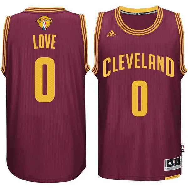 Basketball Jersey for Performance Fit Design-Cavaliers 0 Kevin Love Burgundy 2017 Finals Swingman Basketball Jersey