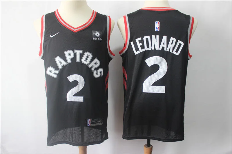 Basketball Jersey for Sports Performance Apparel-Raptors 2 Kawhi Leonard Black Swingman Basketball Jersey