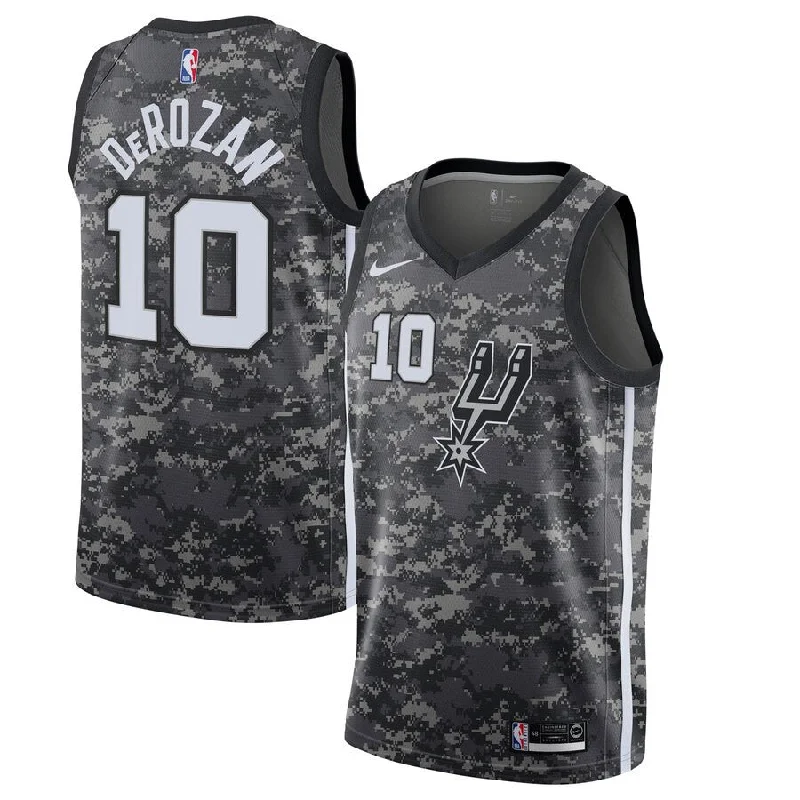 Basketball Jersey for Youth Sports Teams and Leagues-Spurs 10 DeMar DeRozan Camo 2019-20 City Edition Swingman Basketball Jersey