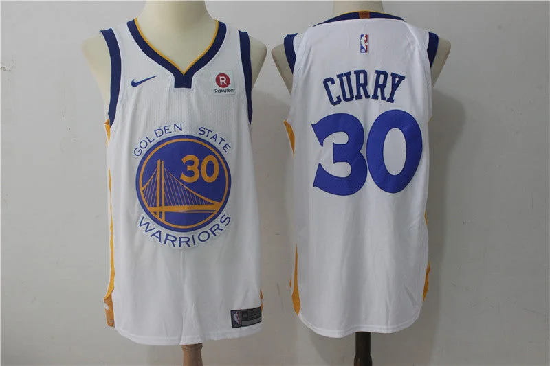 Basketball Jersey for Breathable Fabric-Warriors 30 Stephen Curry White Authentic Basketball Jersey