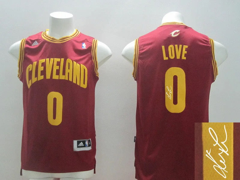 Basketball Jersey for Comfortable and Stretchable Material-Cavaliers 0 Love Red Signature Edition Basketball Jerseys