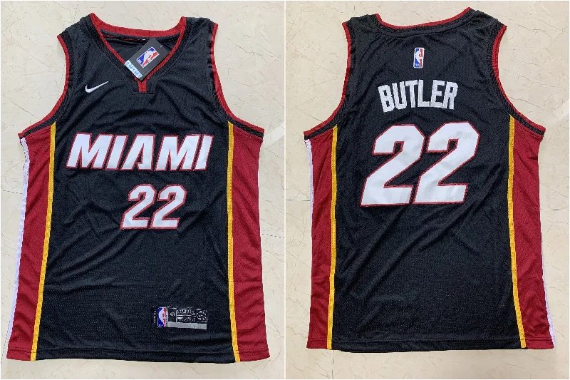 Basketball Jersey for Youth-Heat 22 Jimmy Butler Black Swingman Basketball Jersey