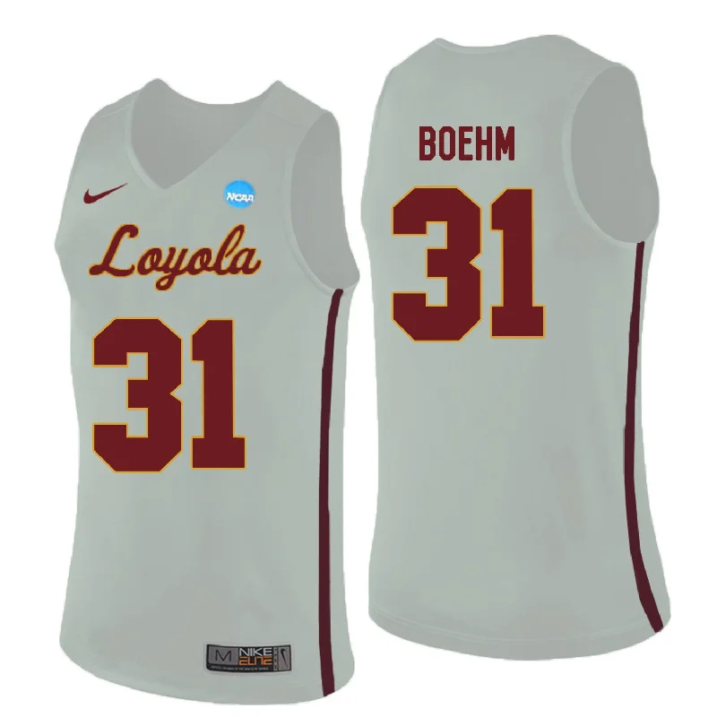 Basketball Jersey for Classic and Modern Designs-Loyola (Chi) Ramblers 31 Dylan Boehm White College Basketball Basketball Jersey