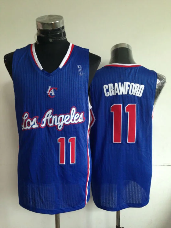 Basketball Jersey for Comfortable Fit During Games-Clippers 11 Crawford Blue Basketball Jerseys