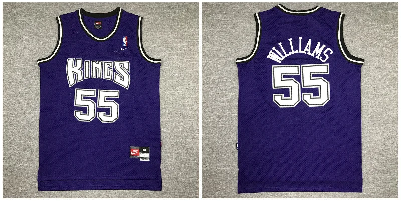 Basketball Jersey for Vintage Style-Kings 55 Jason Williams Purple Swingman Basketball Jersey