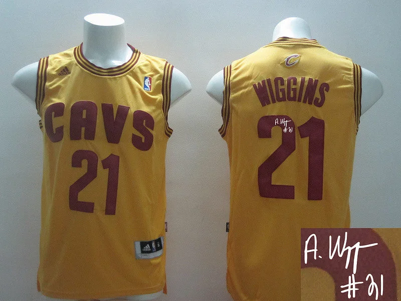 Basketball Jersey for Custom Logos-Cavaliers 21 Wiggins Gold Revolution 30 Signature Edition Basketball Jerseys