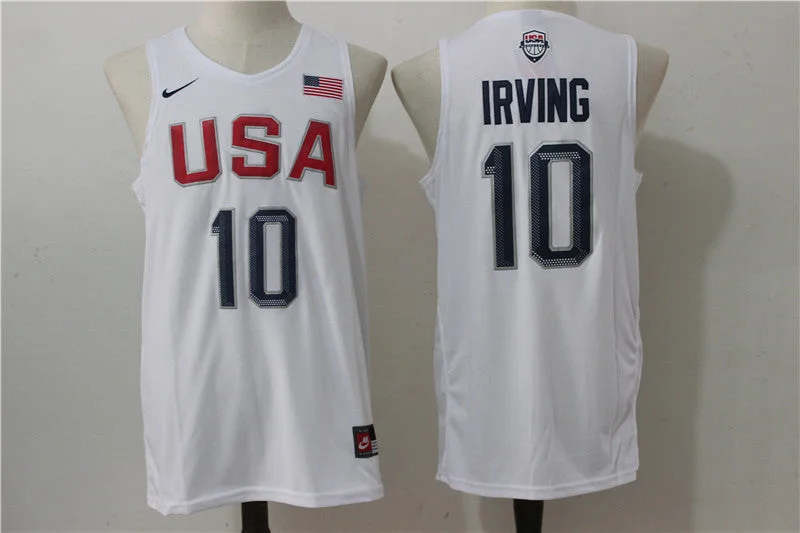 Basketball Jersey for Soft and Stretchable Fabric-USA Basketball 10 Kyrie Irving White Rio Elite Stitched Basketball Jersey