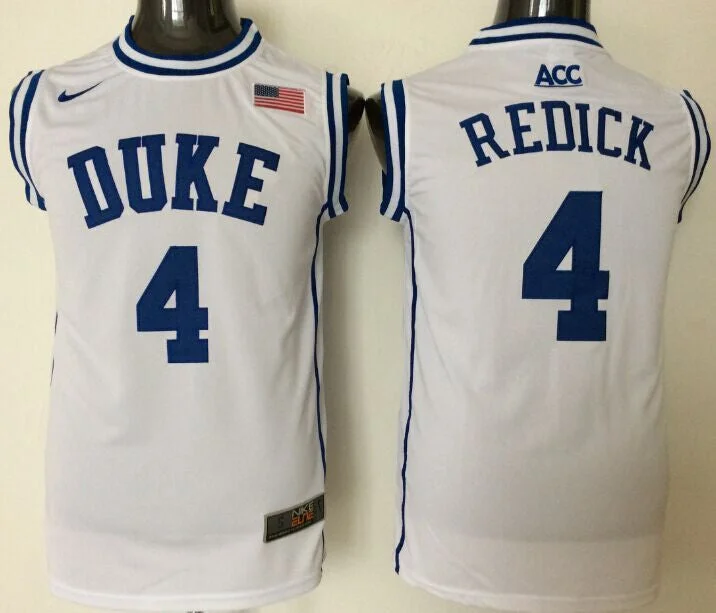 Basketball Jersey for Game-Ready Performance-Duke Blue Devils 4 J.J. Redick White College Basketball Jersey