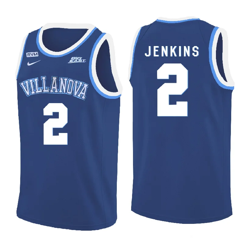 Basketball Jersey for Comfortable Fit-Villanova Wildcats 2 Kris Jenkins Blue College Basketball Basketball Jersey