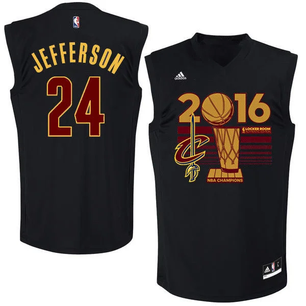 Basketball Jersey for Team Customization-Cavaliers 24 Richard Jefferson Black 2016 Finals Champions Basketball Jersey