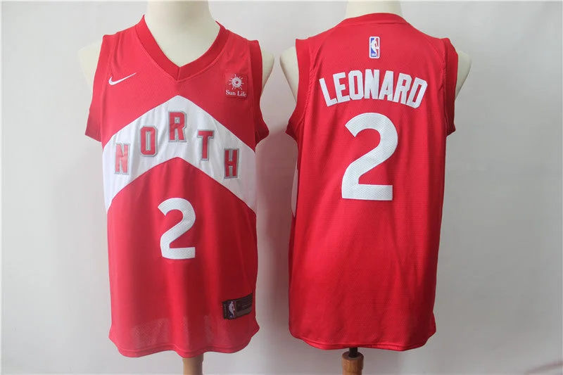 Basketball Jersey for Adjustable Size Options-Raptors 2 Kawhi Leonard Red 2018-19 Earned Edition Swingman Basketball Jersey