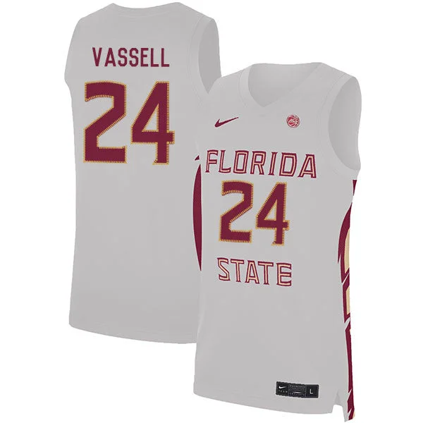 Basketball Jersey for Team-Specific Customization-Florida State Seminoles 24 Devin Vassell White Basketball College Basketball Jersey