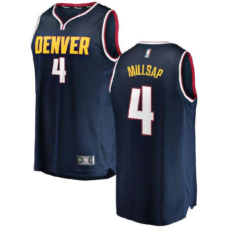 Basketball Jersey for High-Quality Basketball Wear-Nuggets 4 Paul Millsap Navy Swingman Basketball Jersey