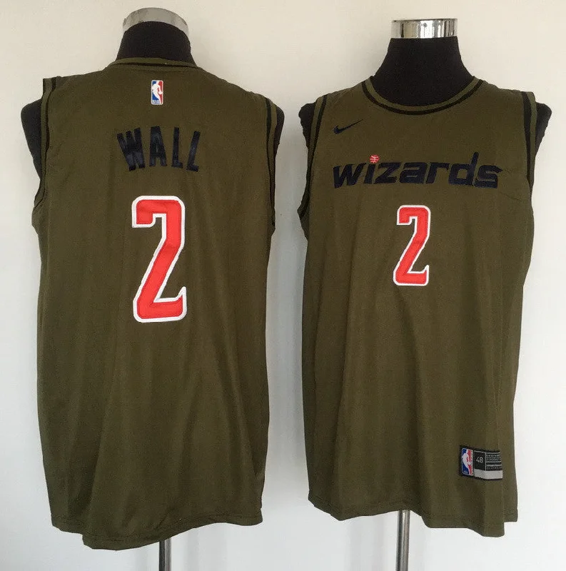 Basketball Jersey for Team Identification-Wizards 2 John Wall Olive Swingman Basketball Jersey