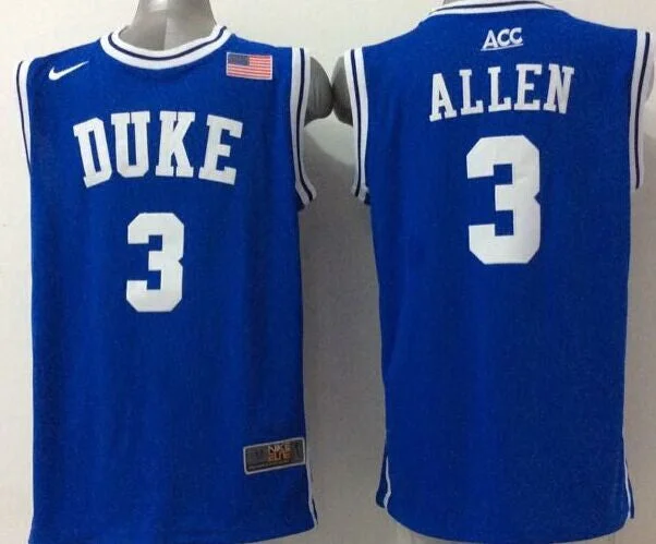 Basketball Jersey for Custom Player Names and Numbers-Duke Blue Devils 3 Allen Blue College Basketball Jersey