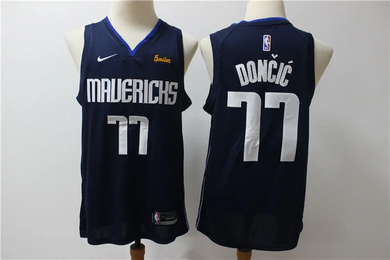 Basketball Jersey for Performance Fit-Mavericks 77 Luka Doncic Navy Swingman Basketball Jersey