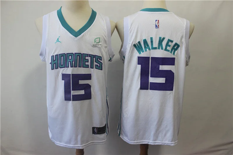 Basketball Jersey for High-Quality Design-Hornets 15 Kemba Walker White Jordan Brand Swingman Basketball Jersey