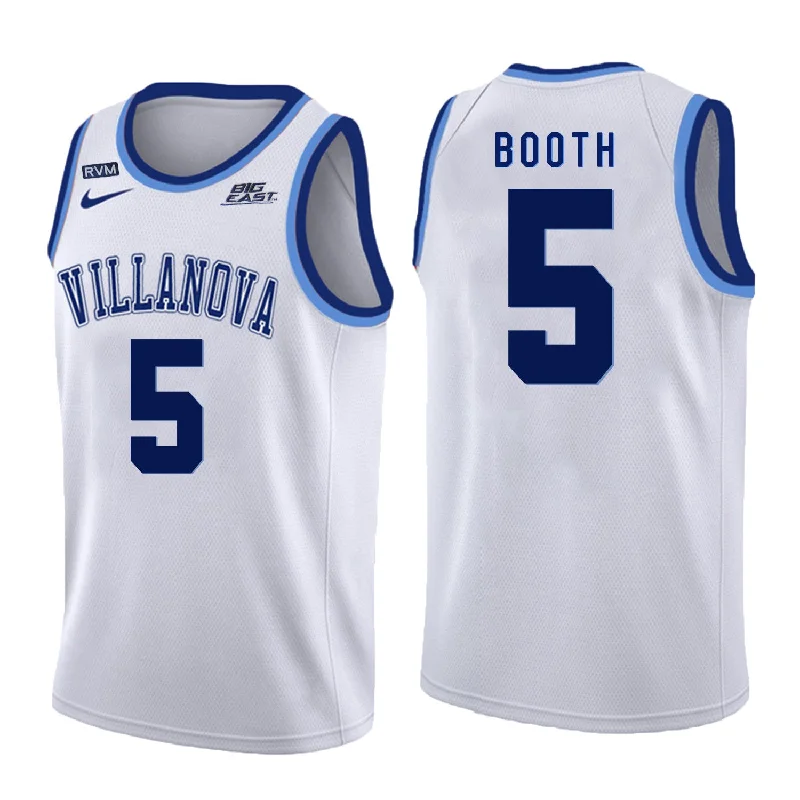 Basketball Jersey for Lightweight Fit for Kids-Villanova Wildcats 5 Phil Booth White College Basketball Basketball Jersey