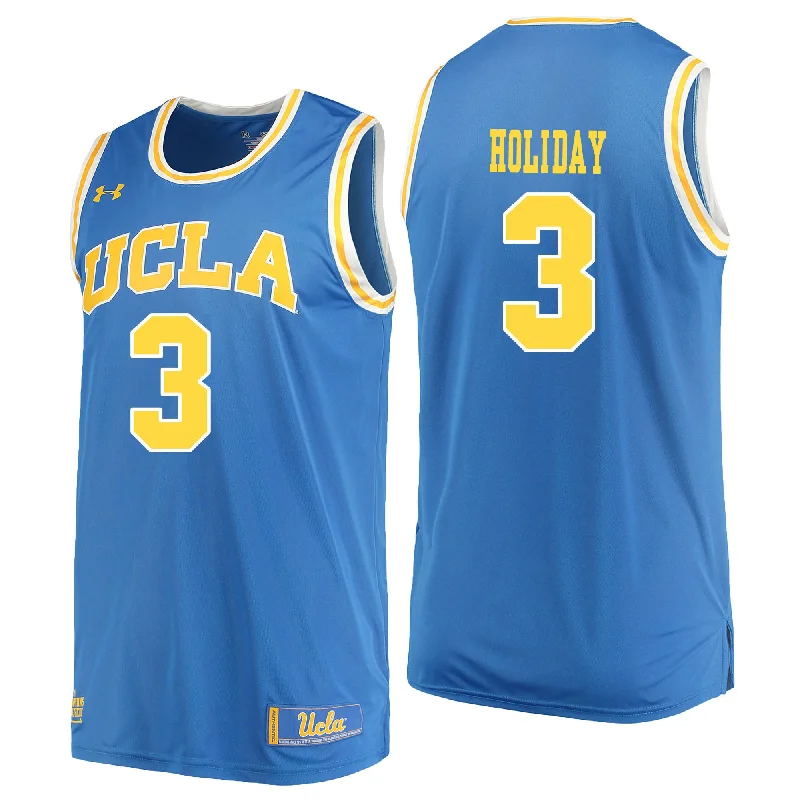 Basketball Jersey for Comfortable and Durable Fabric-UCLA Bruins 3 Aaron Holiday Blue College Basketball Basketball Jersey