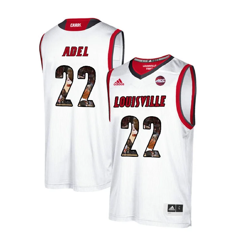 Basketball Jersey for Custom Fan Apparel-Louisville Cardinals 22 Deng Adel White With Portrait Print College Basketball Basketball Jersey