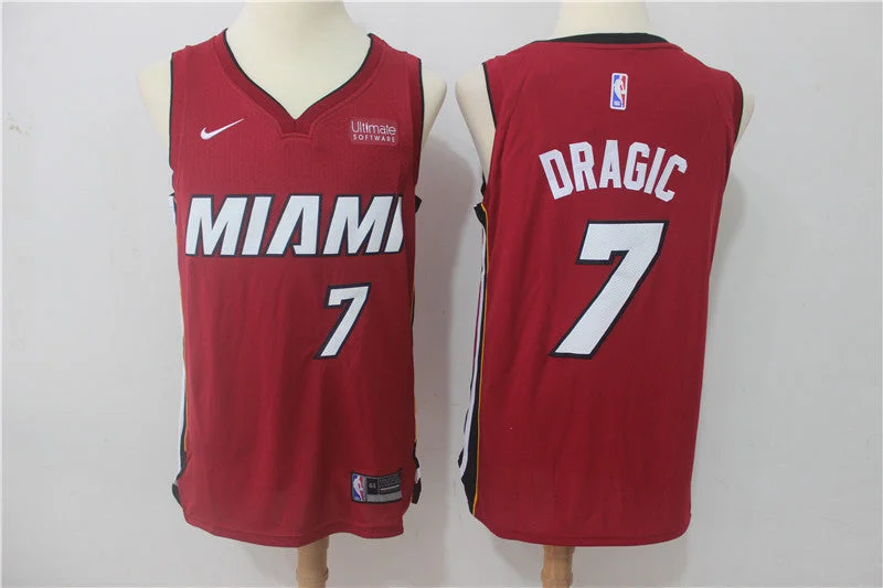 Basketball Jersey for Kids Custom Uniforms-Heat 7 Goran Dragic Red Authentic Basketball Jersey