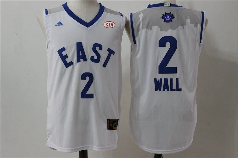 Basketball Jersey for Retro Design-Wizards 2 John Wall White 2016 All Star East Basketball Jersey