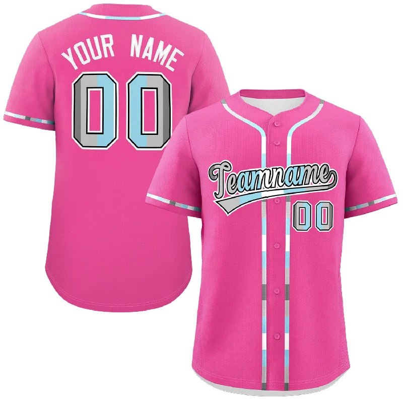 Baseball Jersey for School Spirit-Custom Pink Demiboy For Pride Month Classic Style Authentic Baseball Jersey