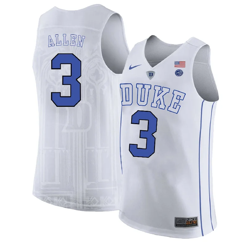 Basketball Jersey for Professional Sports Apparel-Duke Blue Devils 3 Garyson Allen White College Basketball Basketball Jersey