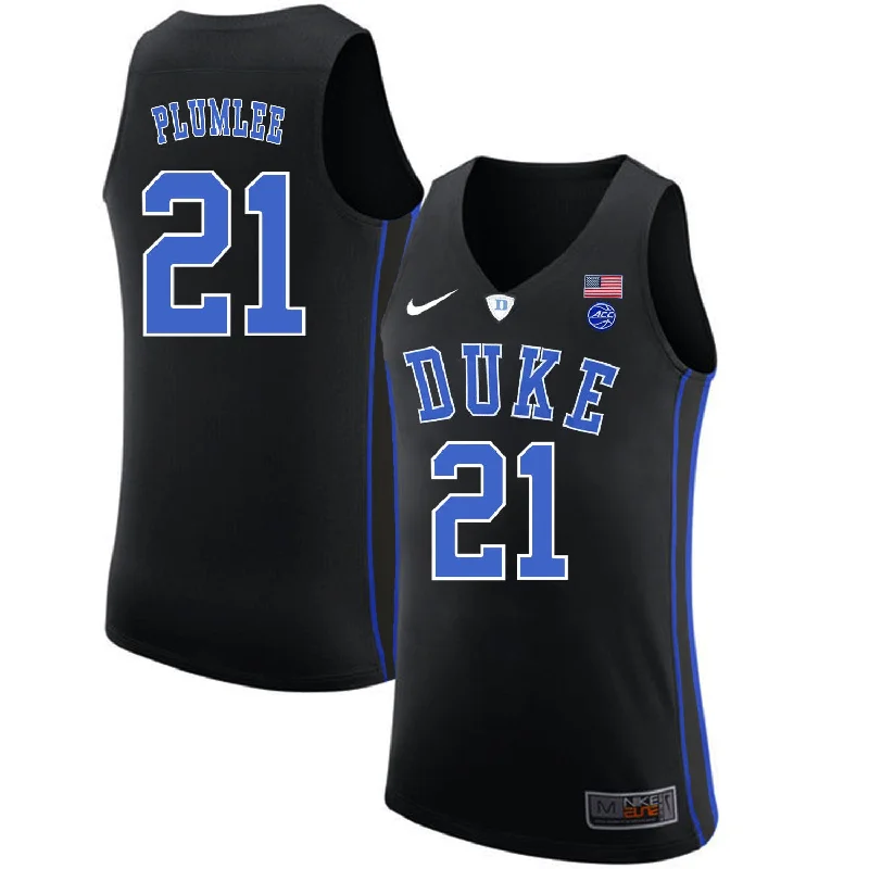 Basketball Jersey for Affordable Custom Designs-Duke Blue Devils 21 Miles Plumlee Black College Basketball Basketball Jersey