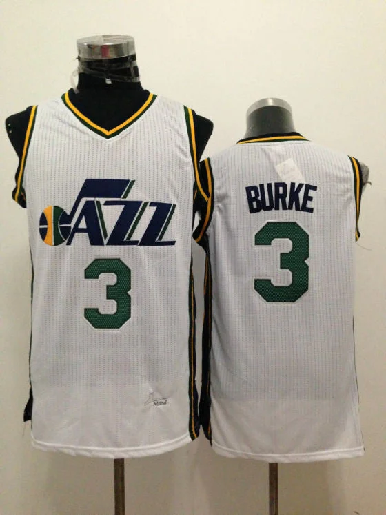 Basketball Jersey for Stylish Retro Basketball Look-Jazz 3 Burke White New Revolution 30 Basketball Jerseys