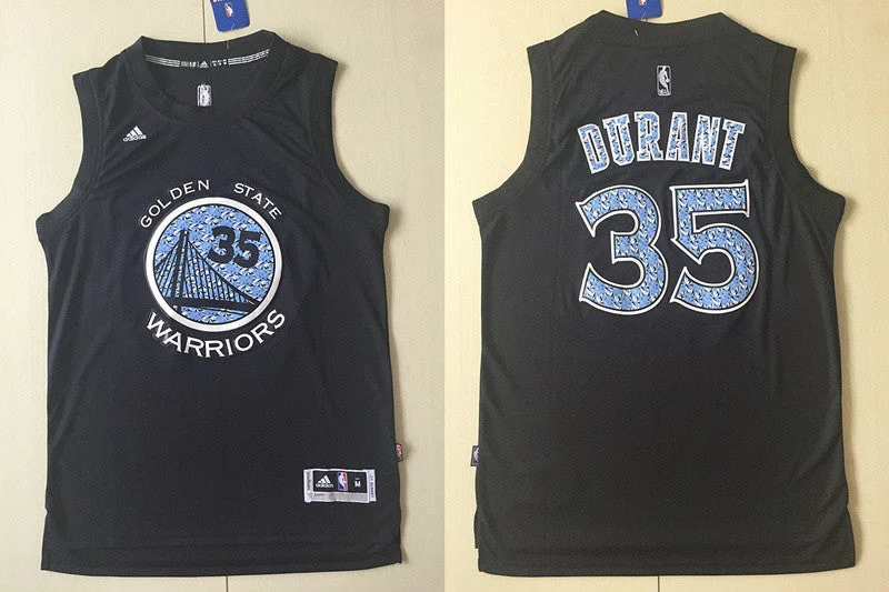 Basketball Jersey for Kids and Adults Basketball Teams-Warriors 35 Kevin Durant Black Diamond Swingman Basketball Jersey