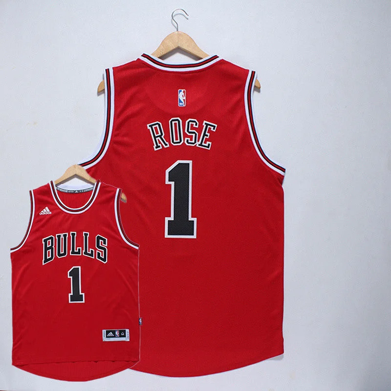 Basketball Jersey for Authentic Game Look-Bulls 1 Rose Red New Revolution 30 Basketball Jerseys