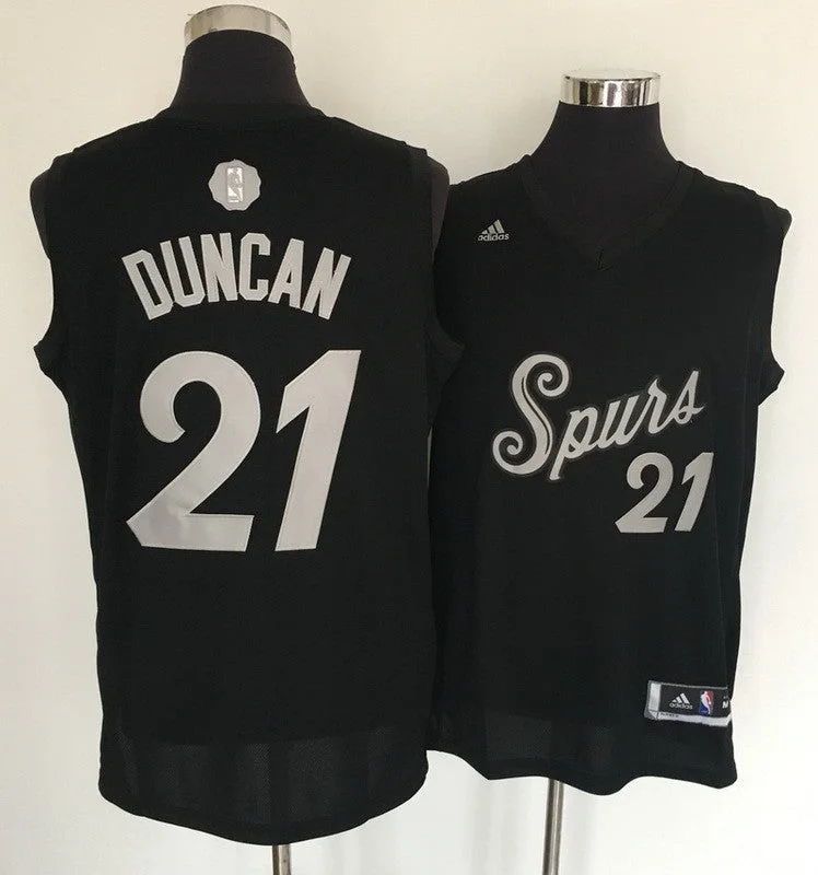 Basketball Jersey for Performance and Comfort Fit-Spurs 21 Tim Duncan Black 2016 Christmas Day Swingman Basketball Jersey