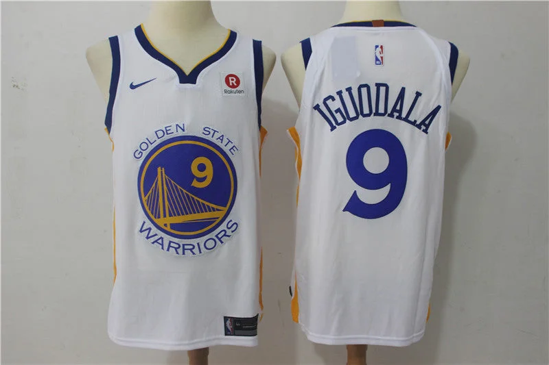 Basketball Jersey for Comfortable Stretch Fit-Warriors 9 Andre Iguodala White Authentic Basketball Jersey