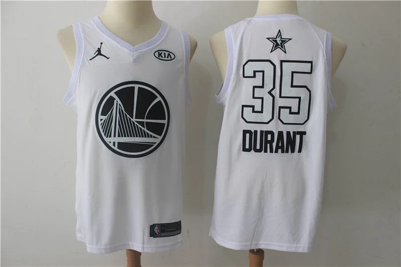 Basketball Jersey for Basketball Fan Apparel-Warriors 35 Kevin Durant White 2018 All-Star Game Swingman Basketball Jersey