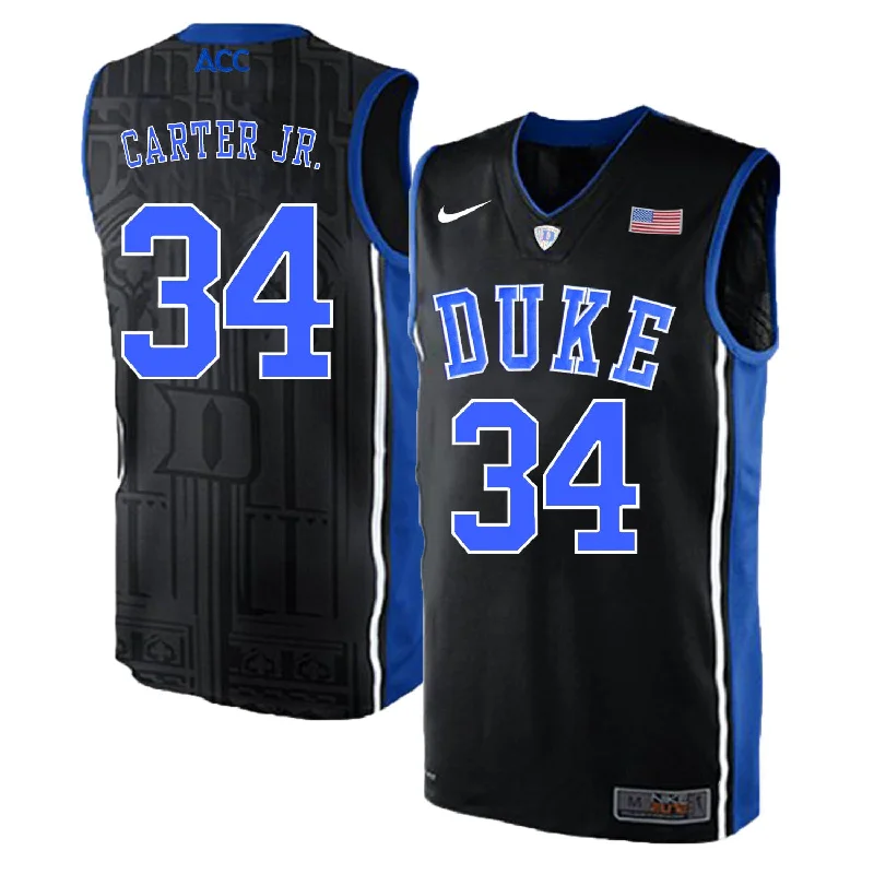 Basketball Jersey for Performance-Ready Game Wear-Duke Blue Devils 34 Wendell Carter Jr. Black Elite College Basketball Basketball Jersey