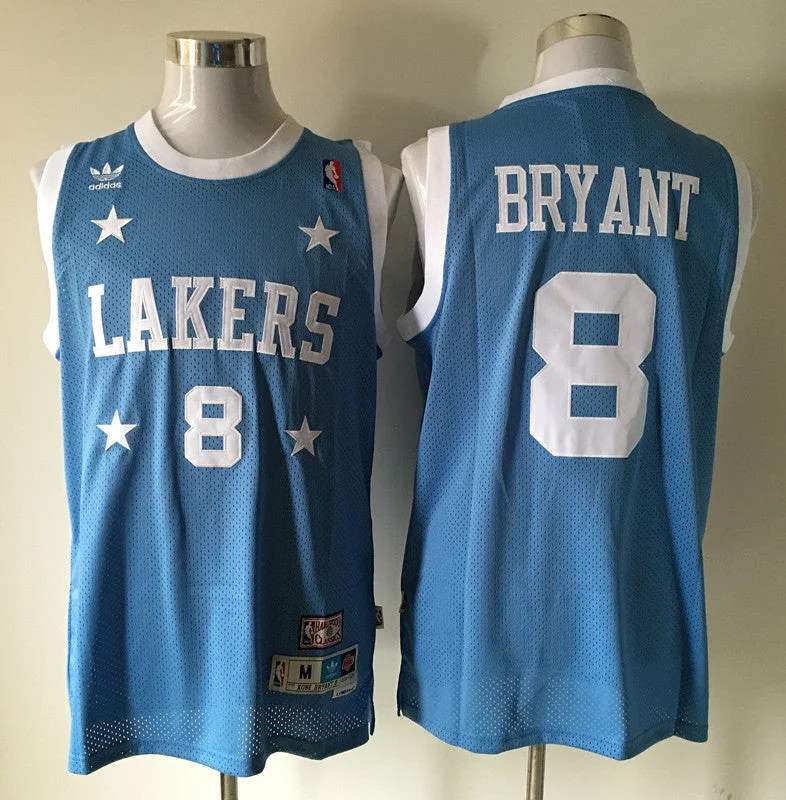 Basketball Jersey for Casual Fan Gear-Lakers 8 Kobe Bryant Light Blue 1950s Throwback Basketball Jersey