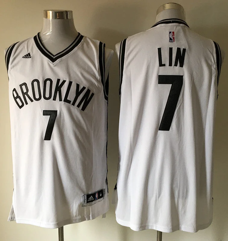 Basketball Jersey for Retro Team Apparel-Nets 7 Jeremy Lin White Swingman Basketball Jersey