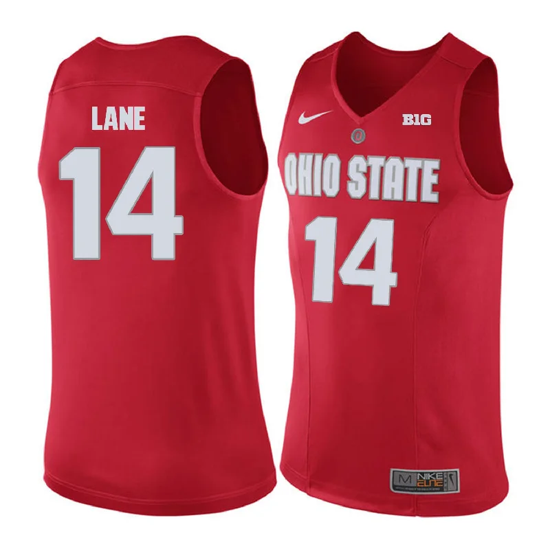 Basketball Jersey for Soft and Comfortable Player Fit-Ohio State Buckeyes 14 Joey Lane Red College Basketball Basketball Jersey