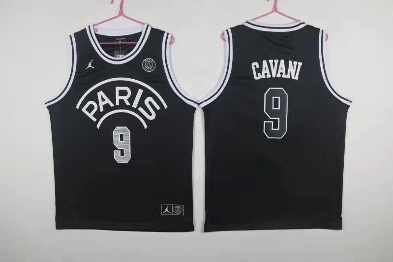 Basketball Jersey for Breathable and Comfortable Wear-Paris Saint-Germain 9 Cavani Black Jordan Fashion Basketball Jersey