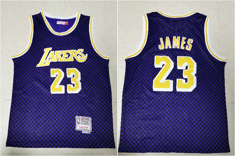 Basketball Jersey for High-Quality Fabric and Material-Lakers 23 Lebron James Purple Hardwood Classics Swingman Basketball Jersey