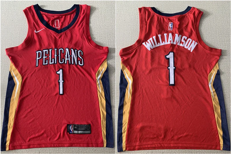 Basketball Jersey for Comfortable Cotton Design-Pelicans 1 Zion Williamson Red Swingman Basketball Jersey